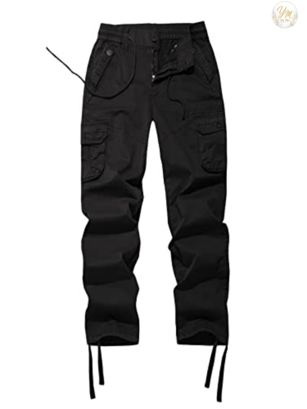 Women's Drawstring Waist Multi-Pocket Cotton Spandex Hiking Cargo Pants